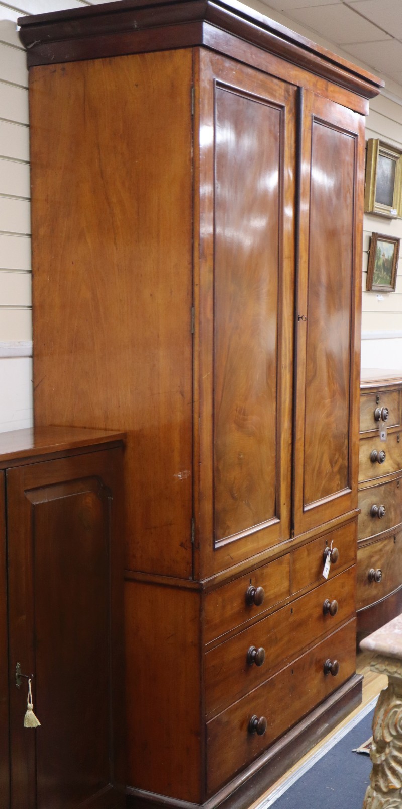 A Victorian mahogany linen press, W.116cm, D.60cm, H.222cm